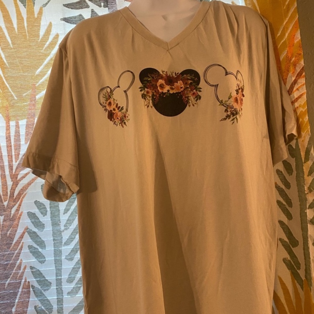 Disney Shirt with Floral Mickey ears!!
